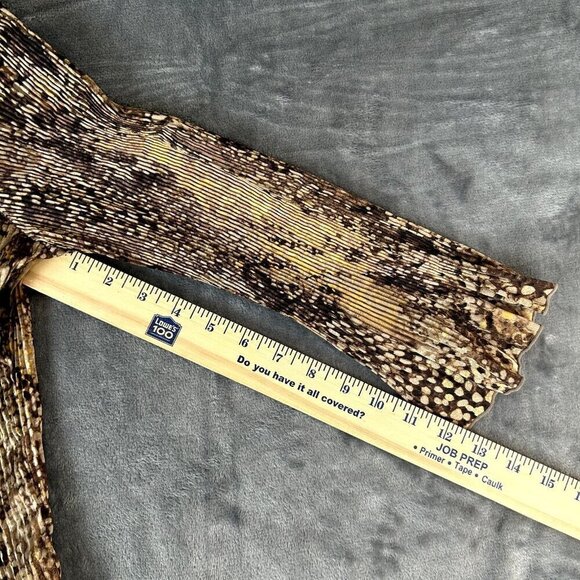 Jaclyn Smith Top Blouse Button Up Shirt Women Size XL Collared Brown Pleated - Picture 5 of 8